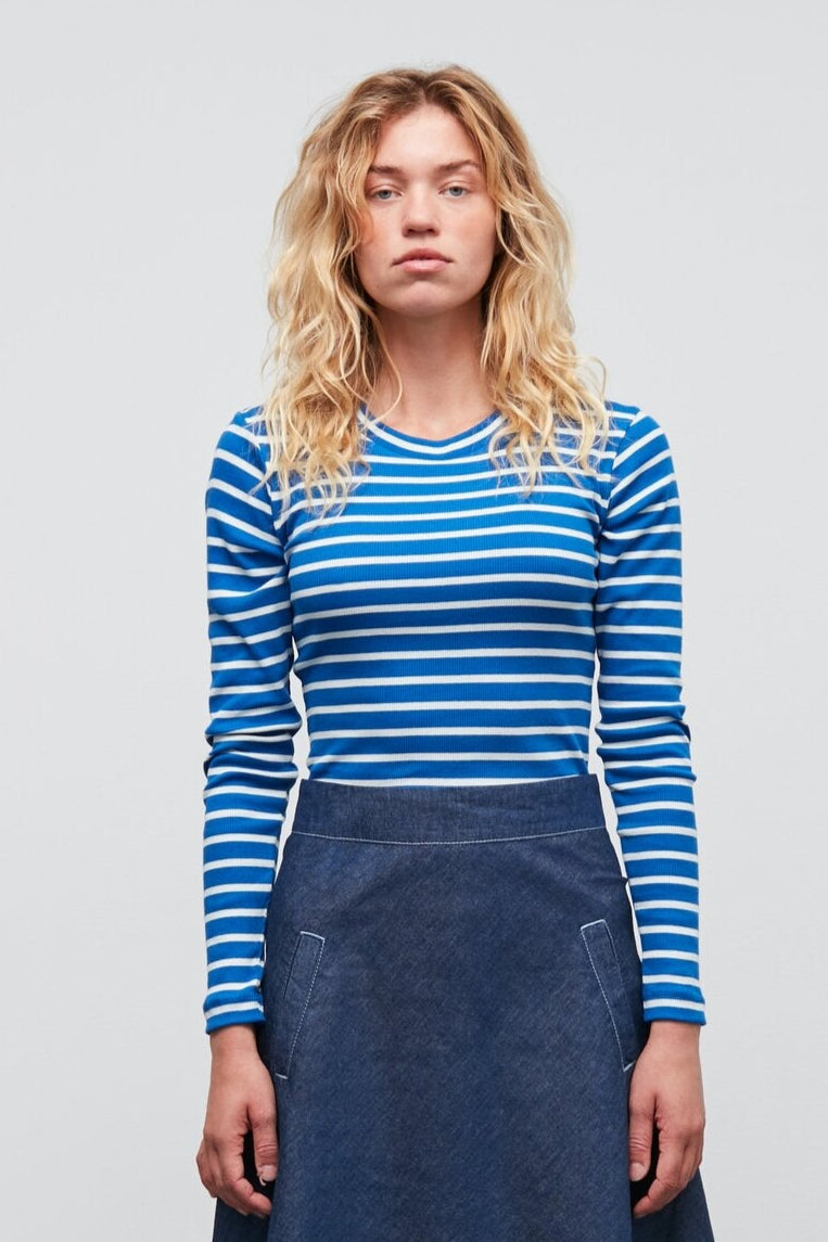 2X2 Cotton Stripe Tuba langærmet t-shirt - Surf The Web/Vanilla Ice